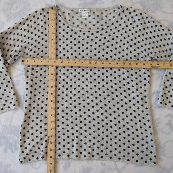 Club Monaco cream and black polka dot wool sweater women's Large - Picture 6 of 8